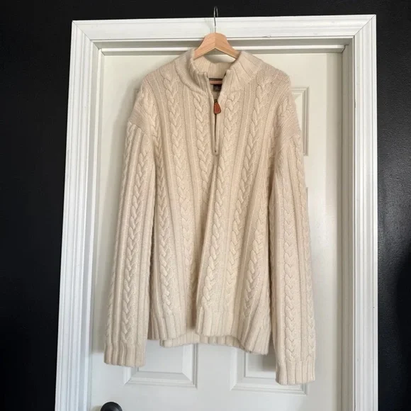 Daniel Cremieux 100% Cashmere Quarter Zip Sweater in Beige
size XXL - Picture 6 of 12